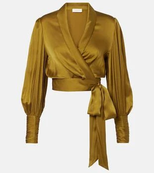 Zimmermann | Silk satin wrap top