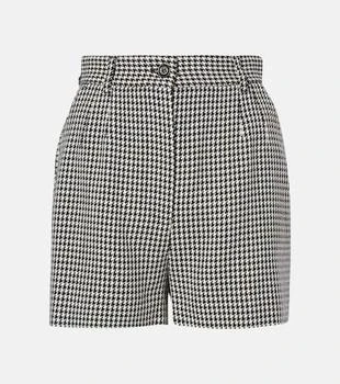 Dolce
Gabbana | Houndstooth high-rise wool-blend shorts