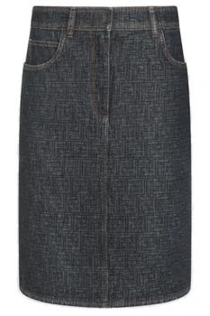 Fendi | Fendi FF Jacquard Denim Midi Skirt