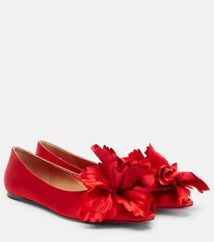 Salvatore Ferragamo | Gemy floral-appliqué satin ballet flats