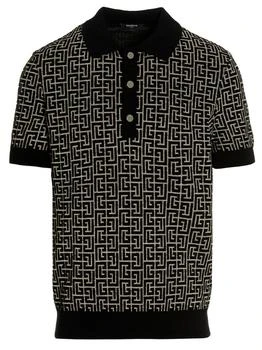 Balmain | Balmain Monogram Print Polo Shirt
