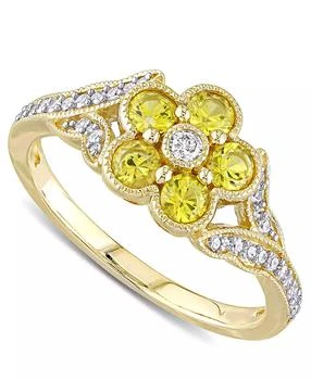 Macy
s | Yellow Sapphire (3/4 ct. t.w.)
Diamond (1/6 ct. t.w.) Flower Ring in 10k Gold