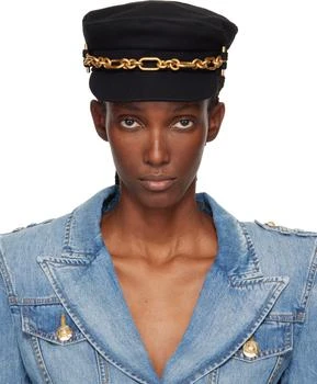 Balmain | Black Brandebourg Wool Cap