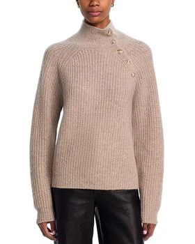 AQUA 100% Cashmere Button Raglan Sleeve Sweater - Exclusive