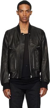 Rick Owens | Black Concordians Bauhaus Flight Leather Bomber Jacket
