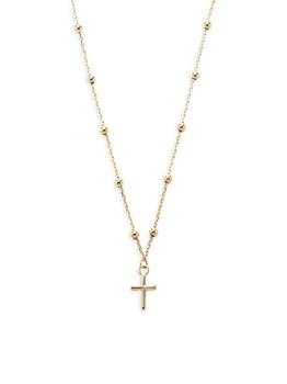Saks Fifth Avenue | 14K Yellow Gold Beaded Cross Pendant Necklace