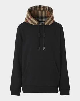 Burberry | Men
s Check-Hood Pullover Sweatshirt