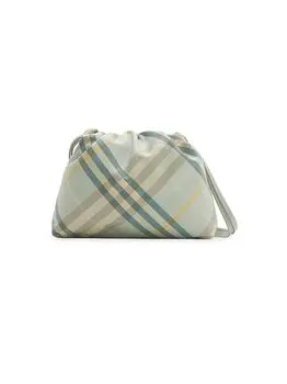 Nylon Check Pouch Bag
