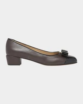 Salvatore Ferragamo | Vara Bicolor Leather Bow Low Pumps