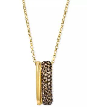 Le Vian | Chocolate Diamond 
Polished Double Curved Bar 20" Pendant Necklace (5/8 ct. t.w.) in 14k Gold