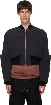 Rick Owens | Black Concordians Girdered Down Bomber Jacket