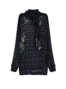 Dries Van Noten | Dries Van Noten High Neck Embellished Blouse