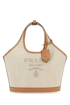 Prada | Prada Logo Printed Medium Top Handle Bag