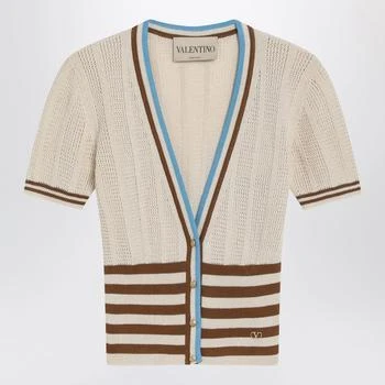 Valentino | Valentino Stripe Detailed V-Neck Cardigan