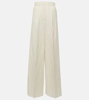 Max Mara | Giuliva pinstripe canvas wide-leg pants