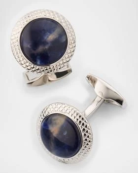 Tateossian Men
s Cabochon Sodalite Round Cufflinks
