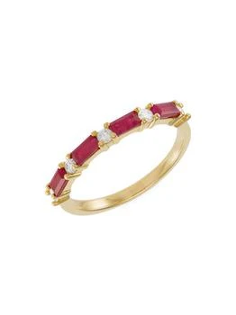Saks Fifth Avenue | 14K Yellow Gold, Ruby & 0.20 TCW Diamond Ring