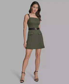 Women
s Sleeveless Belted A-Line dress