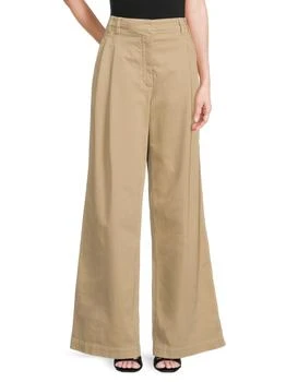 Brunello Cucinelli | Pleated-Front Stretch-Cotton Flared Pants