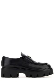 Prada | Prada Logo Plaque Slip-On Loafers
