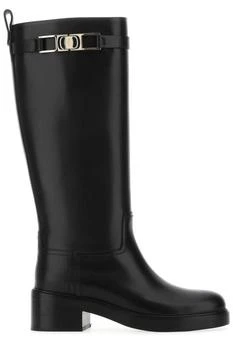 Salvatore Ferragamo | Ferragamo Gancini Round-Toe Knee Boots