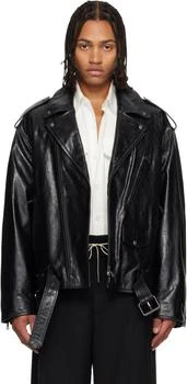 Dries Van Noten | Black Biker Leather Jacket