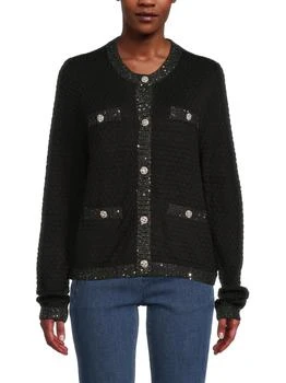 Karl Lagerfeld Paris Textured Cardigan