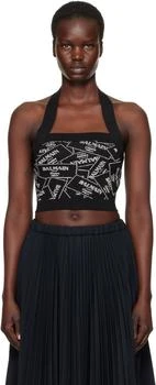 Balmain | Black 
Balmain
 Label Motif Top