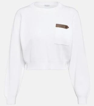 Brunello Cucinelli | Cotton jersey cropped sweater