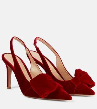Gianvito Rossi | 85 bow-detail velvet slingback pumps