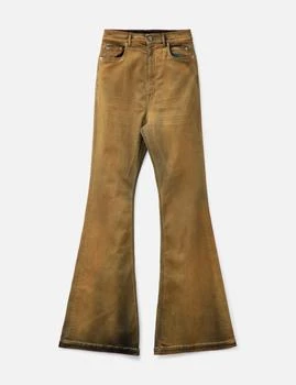 Rick Owens | Bolan Bootcut In Orange Wash Stretch Denim