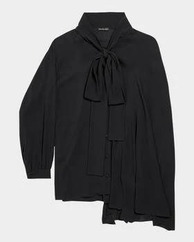 Balenciaga | Long-Sleeve Silk Scarf Blouse