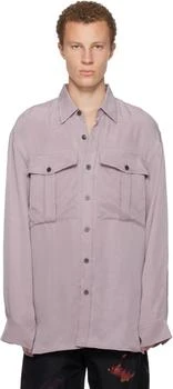 Dries Van Noten | Purple Oversized Cupro Shirt