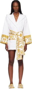 Versace | White 'I Heart Baroque' Short Bathrobe