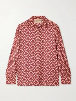 Valentino | Printed Silk-twill Shirt  - IT36