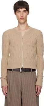 Dries Van Noten | Beige Cable-Knit Cardigan