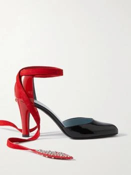 Valentino | 85 Embellished Suede-trimmed Patent-leather Pumps  - IT37