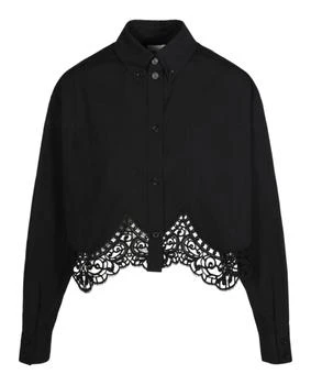Burberry | Cropped Lace Hem Blouse