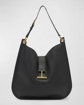 Tom Ford | Tara Large Hobo Crossbody in Grained Leather