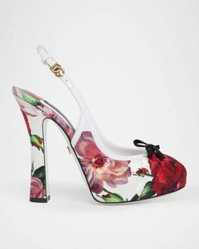Dolce & Gabbana | Slingback Floral Ballerina Stiletto Pumps