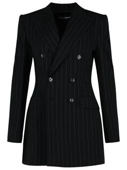 Dolce & Gabbana | Dolce & Gabbana Double-Breasted Pinstriped Blazer