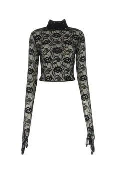 Yves Saint Laurent | Saint Laurent Semi-Sheer Turtleneck Top