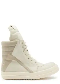 Rick Owens | Geobasket panelled leather sneakers