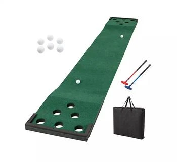 HONGGE 11 FT Indoor/Outdoor Putting  Mat with 2 Adjustable Putters and 6 Balls