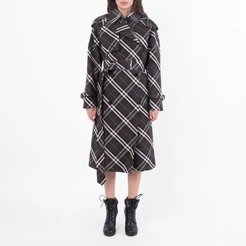Burberry | Snug Check-Print Long Trench Coat