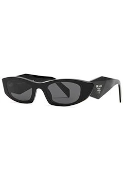 Prada | Narrow oval-frame sunglasses