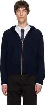 Thom Browne | Navy Geese Intarsia Merino Wool Hoodie