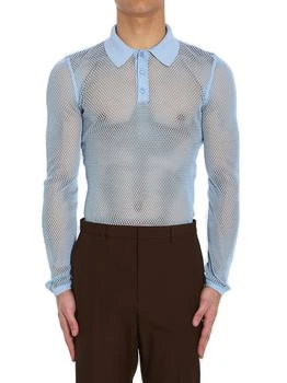 Gucci | Gucci Embossed Technical Mesh Polo Top