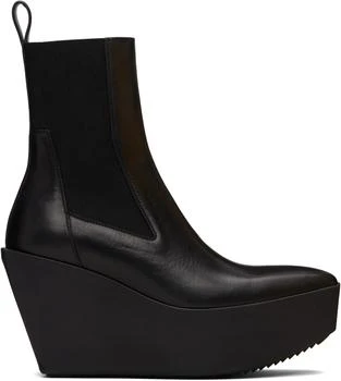 Rick Owens | Black Concordians Sliver Platform Beatle Chelsea Boots