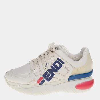 Fendi | Fendi White Leather And Rubber Fendi-Fila Mania Logo Low Top Sneakers Size 39